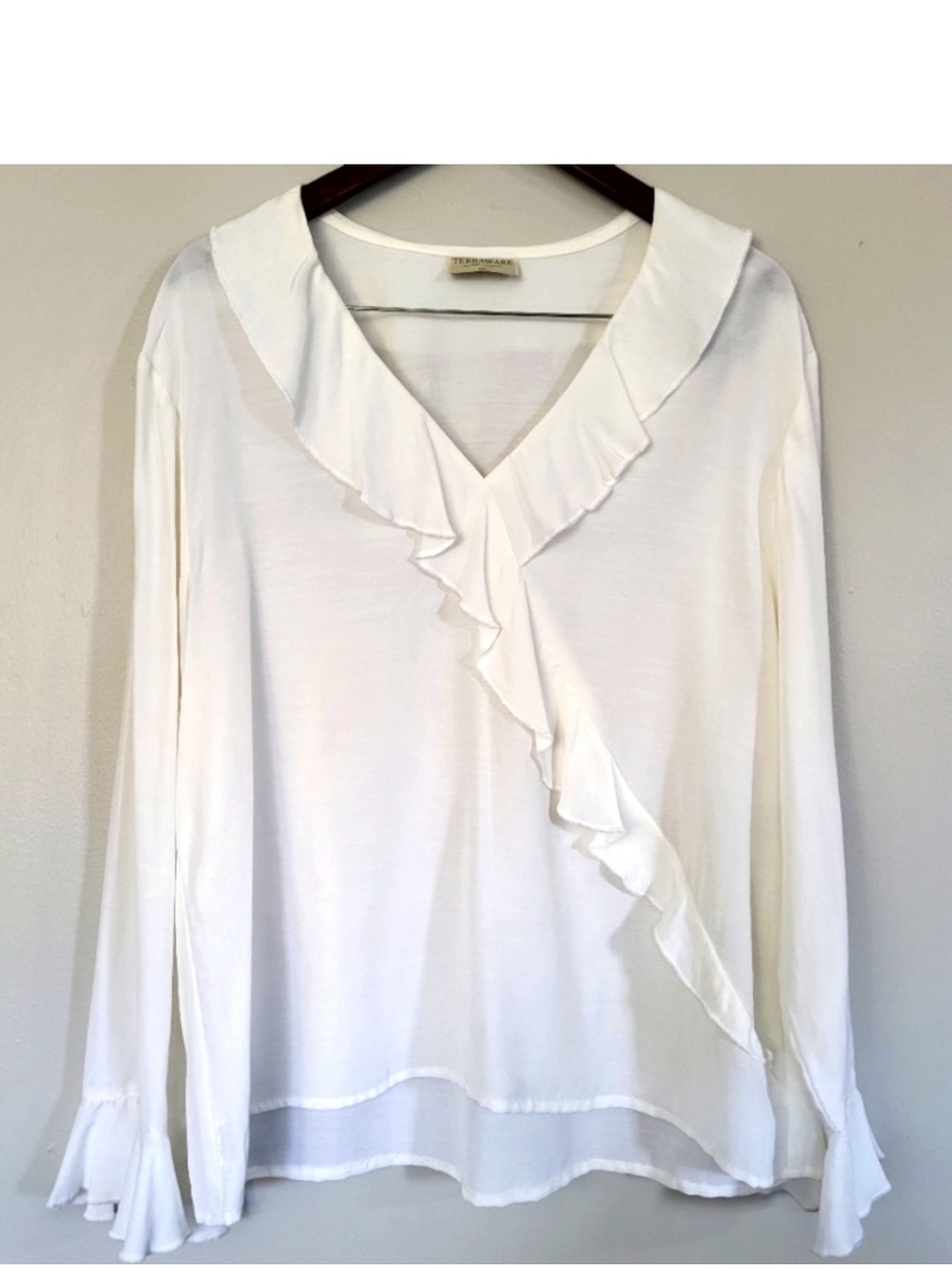 TerraWare Lyocell Linen Ruffle Blouse XL